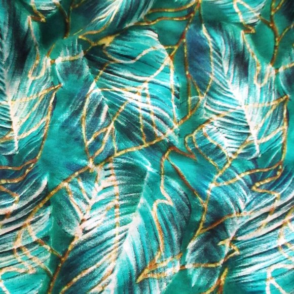 Speedo Men's Swim Trunks, Blue & Green Leaf Print, Pockets, Size XL - Picture 12 of 12